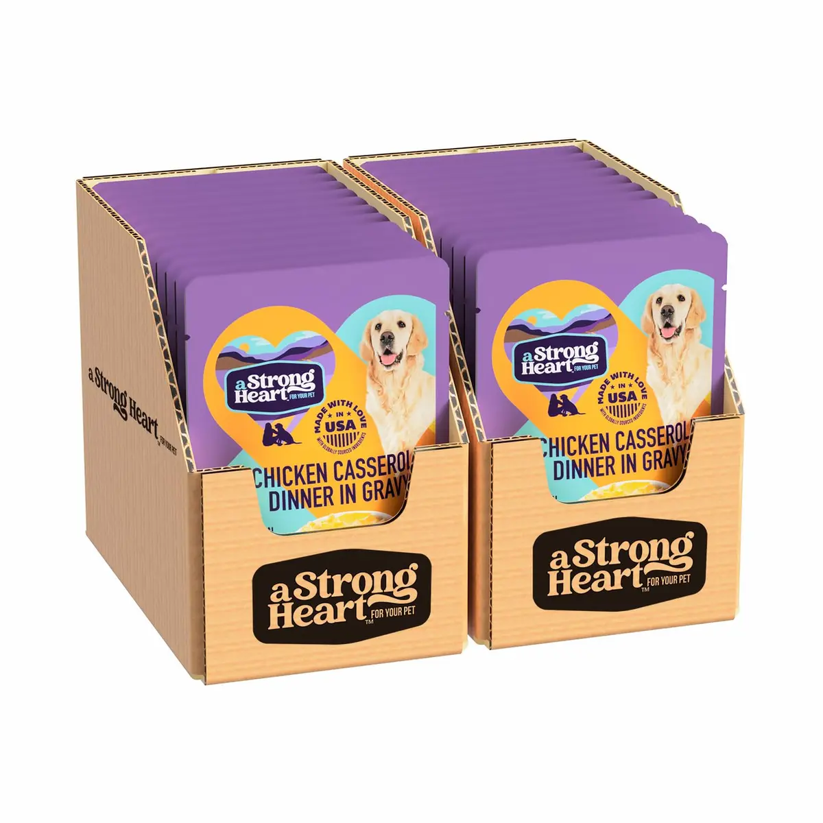 Strongheart Chicken Casserole in Gravy Dog Food Pouches 3.5 oz (24-pack) | Complete & Balanced Nutrition - main product image