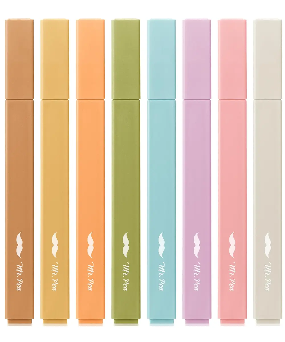 Mr. Pen Aesthetic Highlighters No Bleed, 8 Pack, Assorted Colors | Chisel Tip, Fast Dry, for Journaling & School - main product image