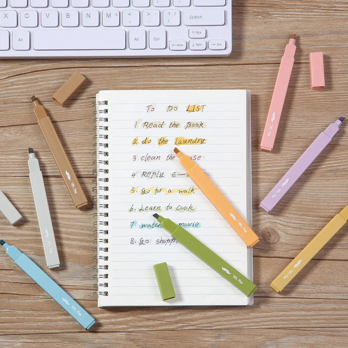 Mr. Pen Aesthetic Highlighters No Bleed, 8 Pack, Assorted Colors | Chisel Tip, Fast Dry, for Journaling & School - view 7