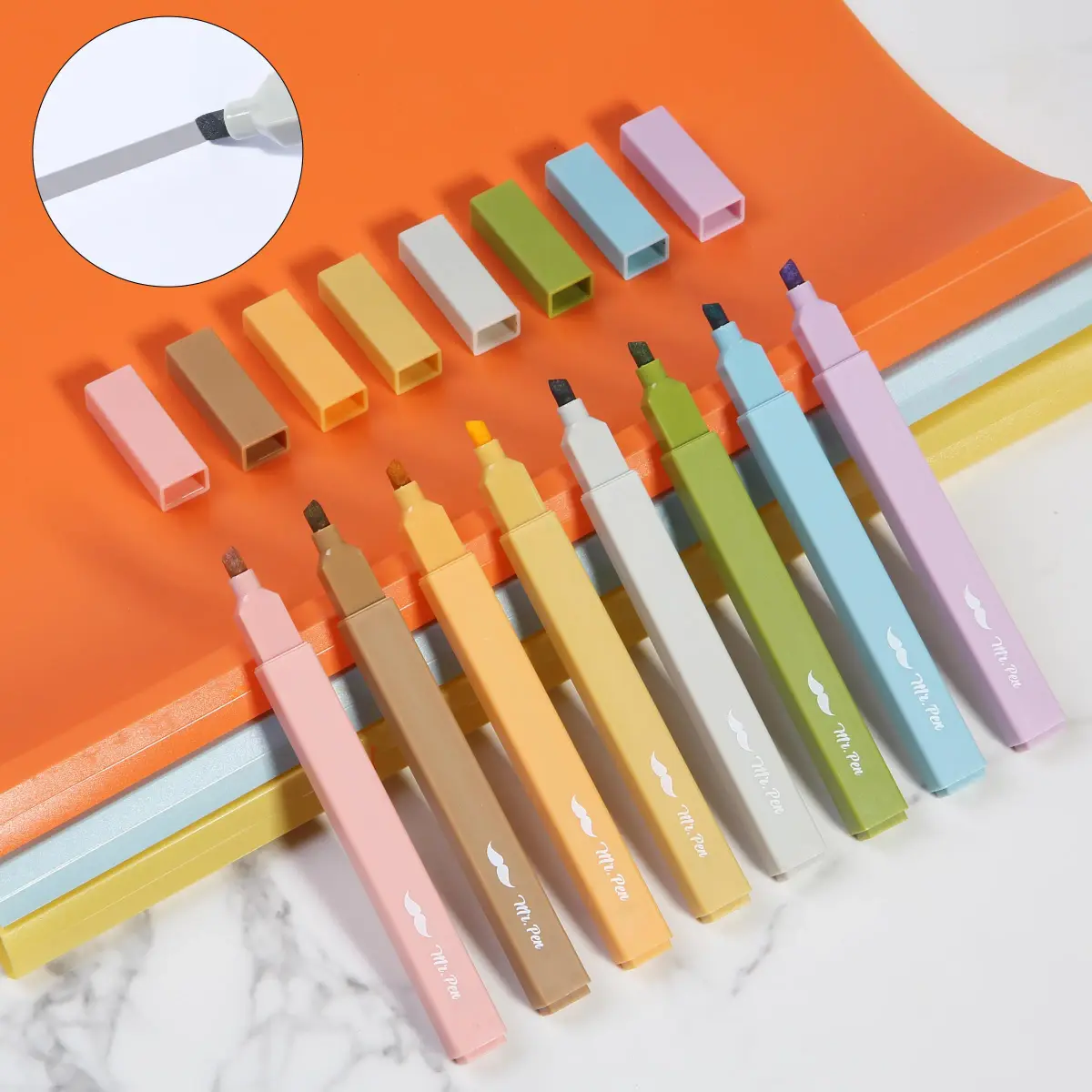 Mr. Pen Aesthetic Highlighters No Bleed, 8 Pack, Moss Garden Colors | Smooth Ink Flow for Journaling & Study - view 6