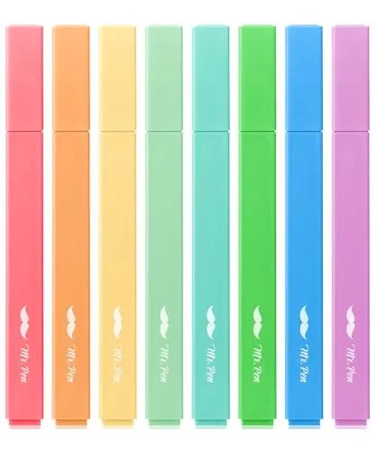 Mr. Pen Aesthetic Highlighters No Bleed, 8 Pack Summer Colors Chisel Tip | Smooth Ink Flow - main product image