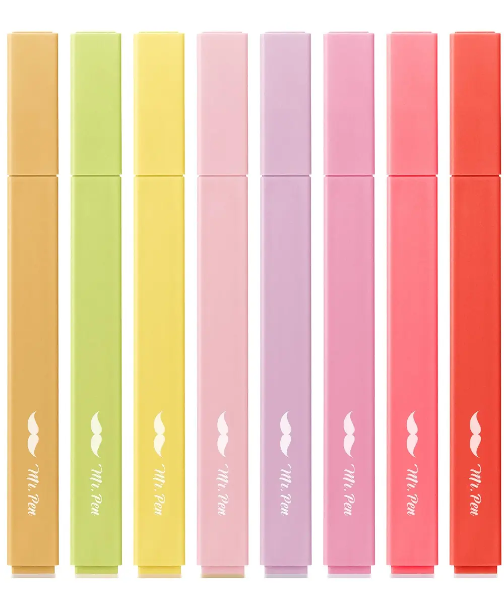 Mr. Pen Aesthetic Highlighters No Bleed, 8 Pack Summer Morning Colors | Smooth Ink Flow for Journaling - main product image