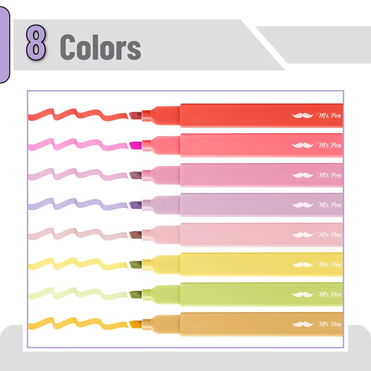 Mr. Pen Aesthetic Highlighters No Bleed, 8 Pack Summer Morning Colors | Smooth Ink Flow for Journaling - view 2