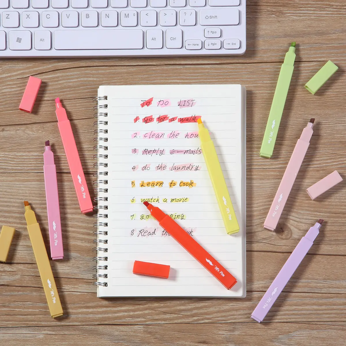 Mr. Pen Aesthetic Highlighters No Bleed, 8 Pack, Assorted Colors | Chisel Tip, Cute Highlighters for Journaling, Highlighting, Underlining, Fast Dry - view 6