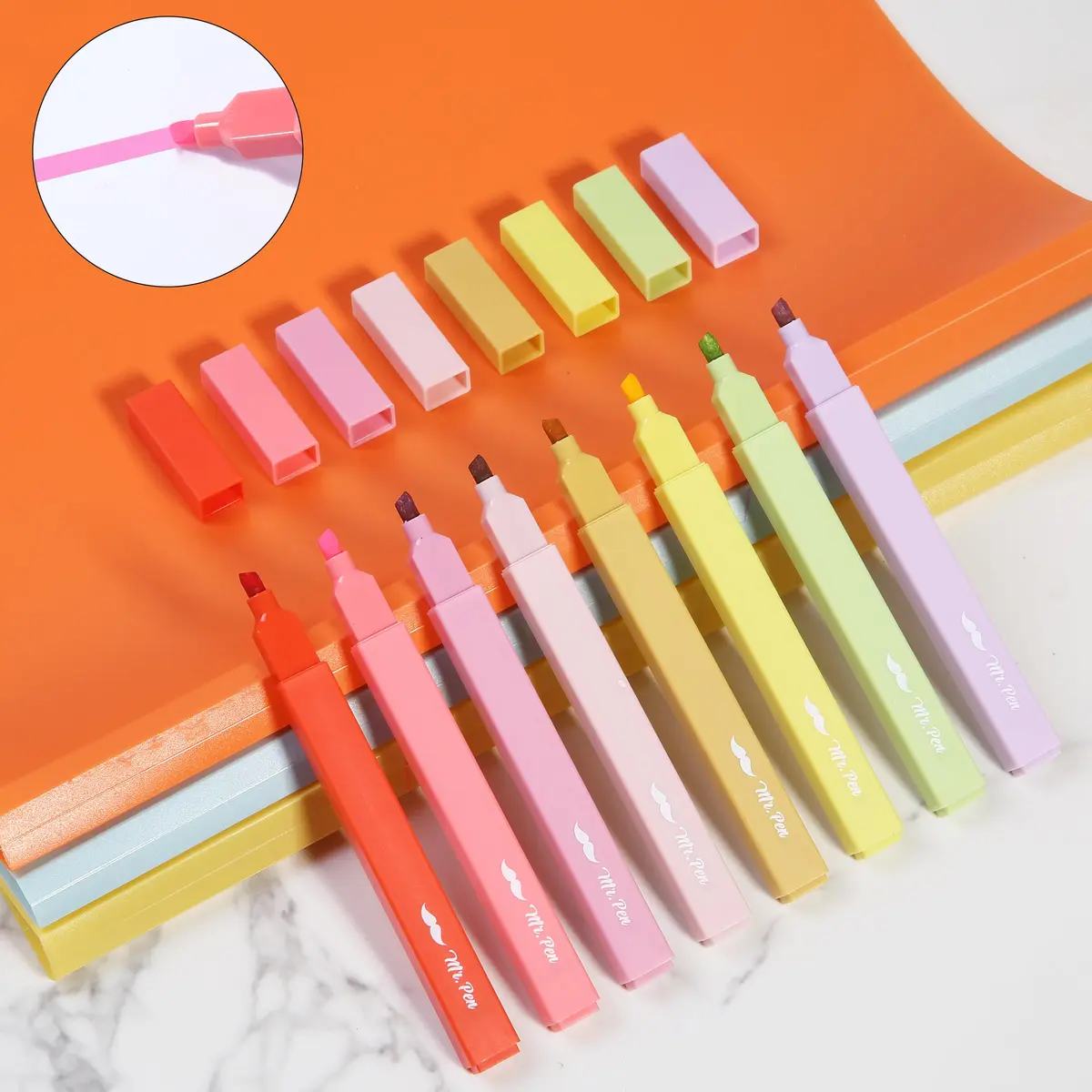Mr. Pen Aesthetic Highlighters No Bleed, 8 Pack, Assorted Colors | Chisel Tip, Cute Highlighters for Journaling, Highlighting, Underlining, Fast Dry - view 7