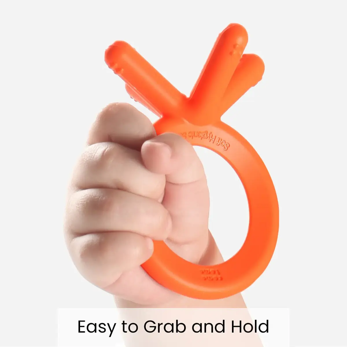 Comotomo Silicone Baby Teether, Orange (Pack of 2) | Finger-Sized, Food-Grade Silicone, Easy Clean - view 2