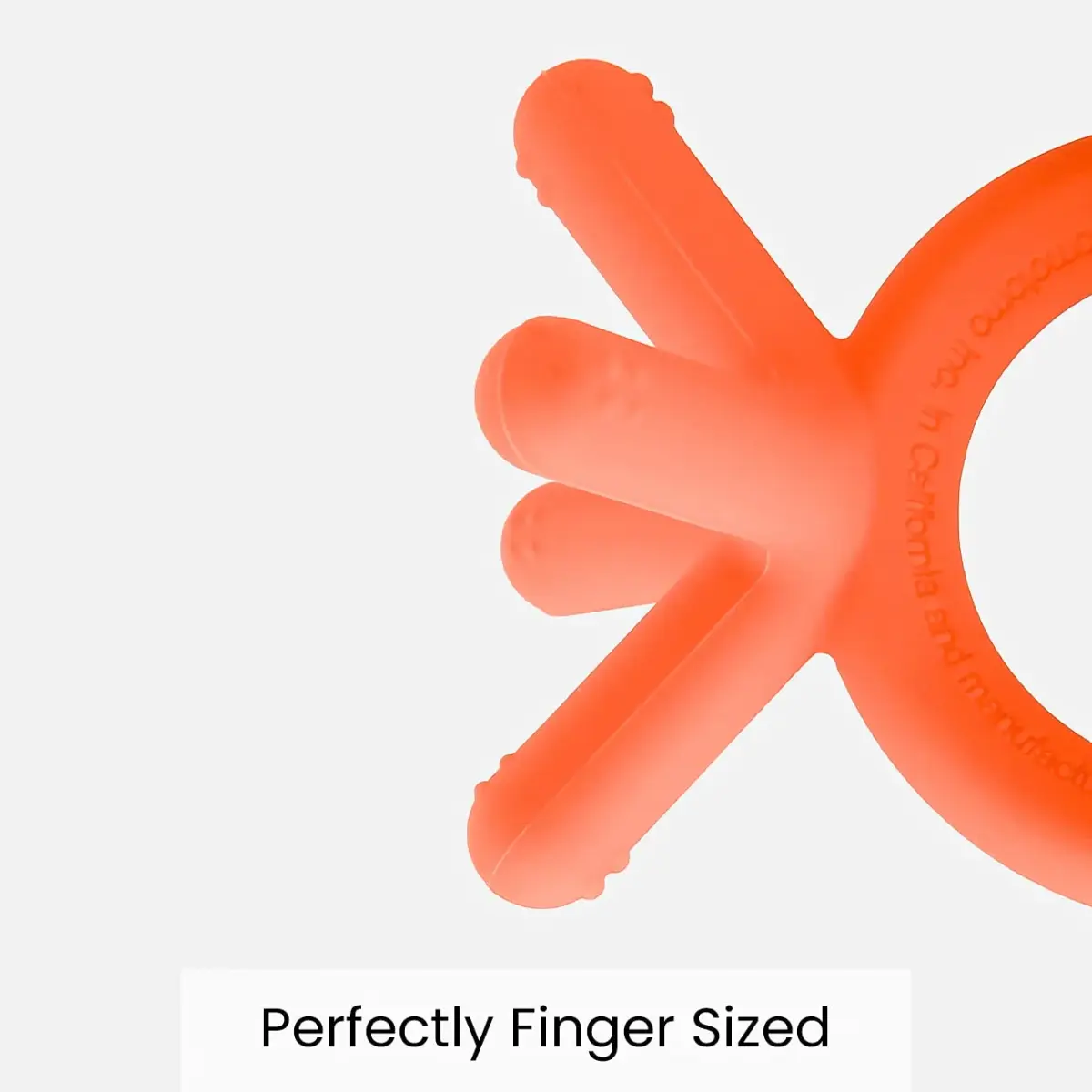 Comotomo Silicone Baby Teether, Orange (Pack of 2) | Finger-Sized, Food-Grade Silicone, Easy Clean - view 4