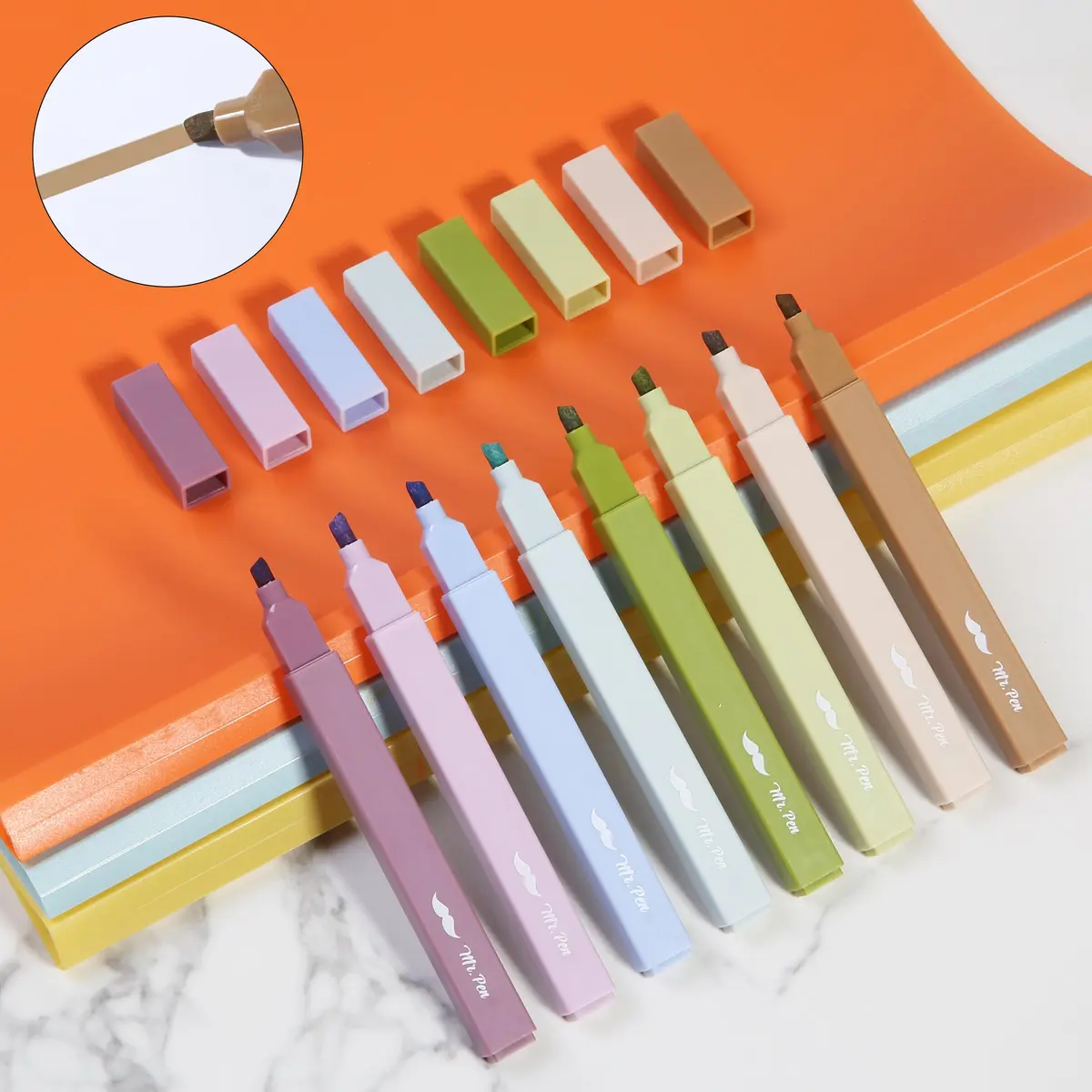 Mr. Pen Aesthetic Highlighters No Bleed, 8 Pack, Verdant Earth Colors | Chisel Tip, Fast Dry, for Journaling & School - view 6