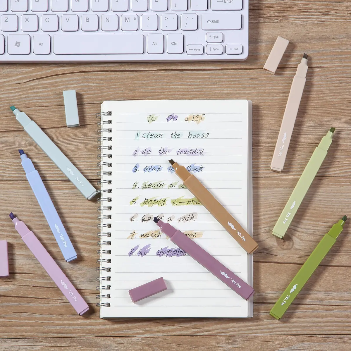Mr. Pen Aesthetic Highlighters No Bleed, 8 Pack, Verdant Earth Colors | Chisel Tip, Fast Dry, for Journaling & School - view 7