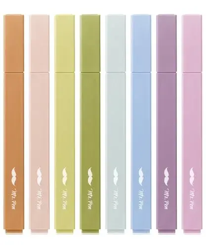 Mr. Pen Aesthetic Highlighters No Bleed, 8 Pack, Verdant Earth Chisel Tip | Smooth Ink Flow Value Pack - view 3