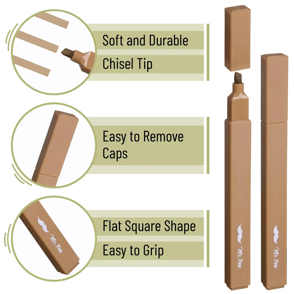 Mr. Pen Aesthetic Highlighters No Bleed, 8 Pack, Verdant Earth Colors | Chisel Tip, Fast Dry, for Journaling & School - view 4