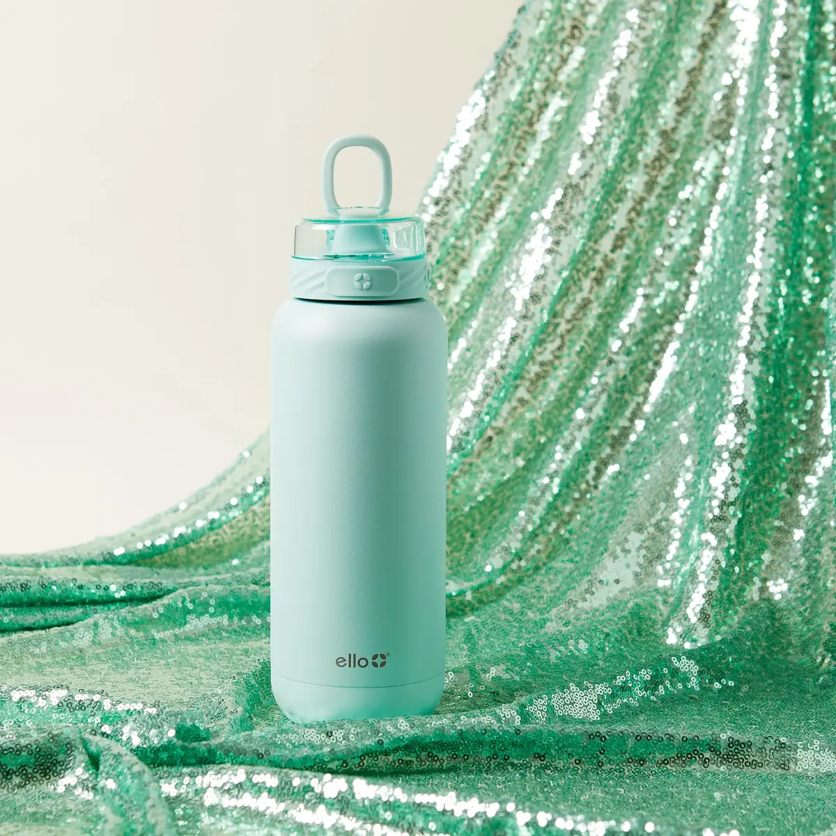 Ello Cooper 40oz Insulated Stainless Steel Water Bottle with Straw, Yucca | Keeps Drinks Cold 24H, Leakproof, BPA-Free - view 2