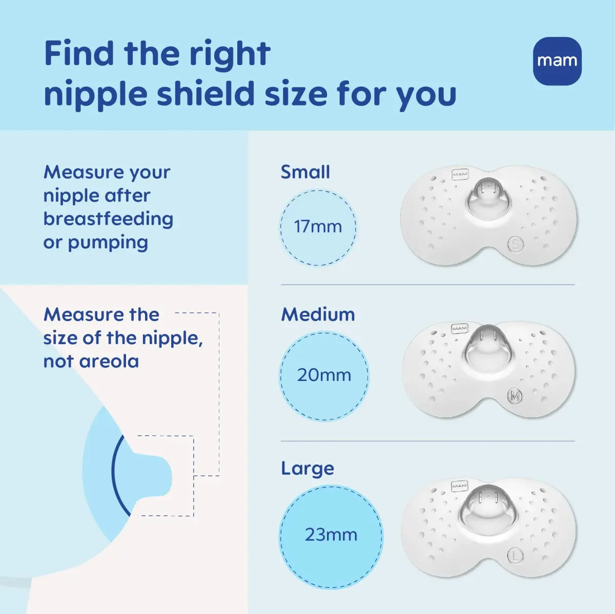 MAM Nipple Shields for Breastfeeding Medium 20mm 2 Pack | Developed with Lactation Experts for Latch Assistance - view 3