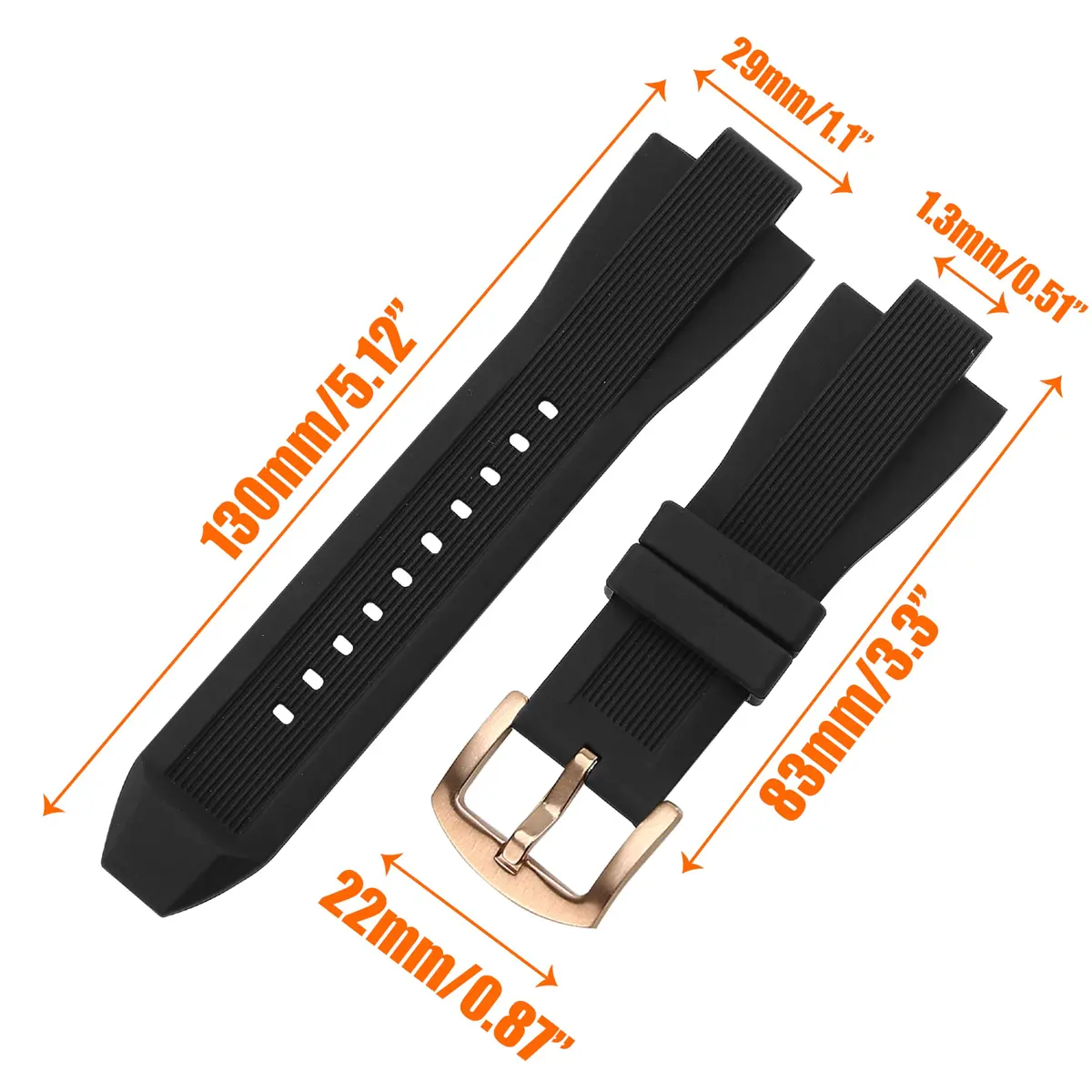 BuleVina Replacement Watch Band for Michael Kors 29mmx13mm | Soft Rubber, Waterproof, Adjustable Fit - view 2