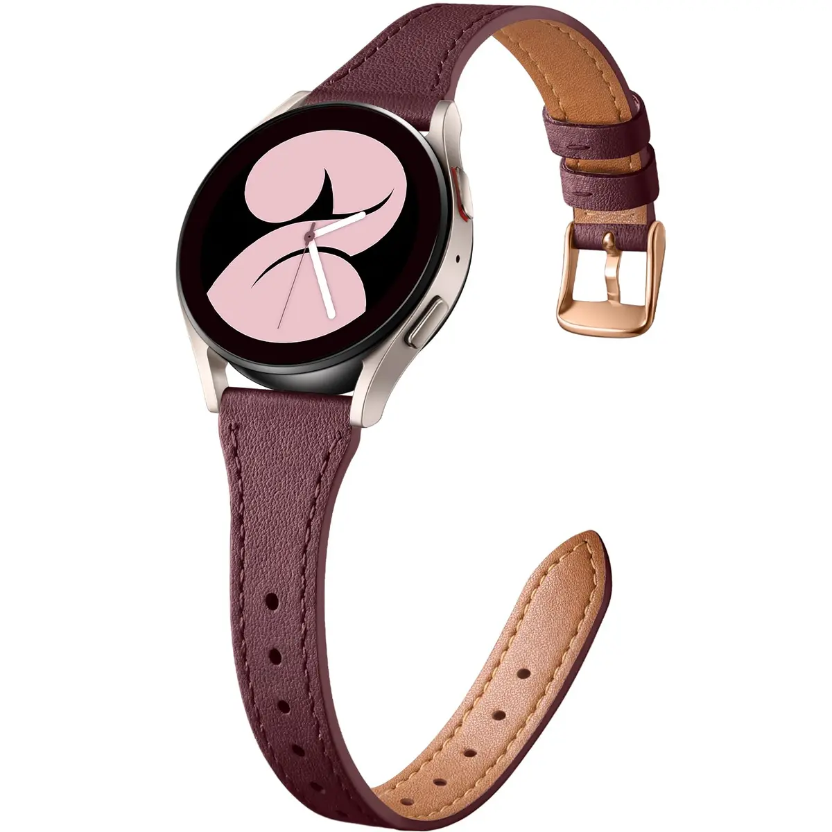 GEAK Slim Leather Band Compatible with Galaxy Watch 7/6/5/4/Active 2 | Genuine Leather, 20mm, Quick Release - main product image