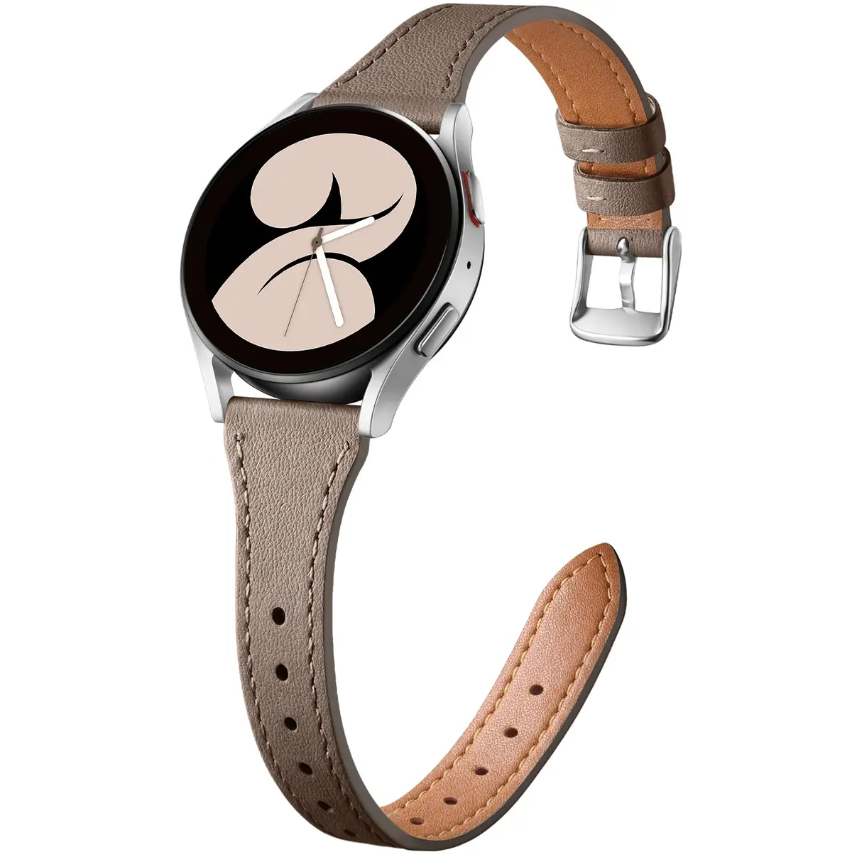 GEAK Slim Leather Band Compatible with Samsung Galaxy Watch 7/6/5/4 40mm 44mm 45mm Classic, 20mm Genuine Leather Strap with Quick Release Buckle for Women - main product image