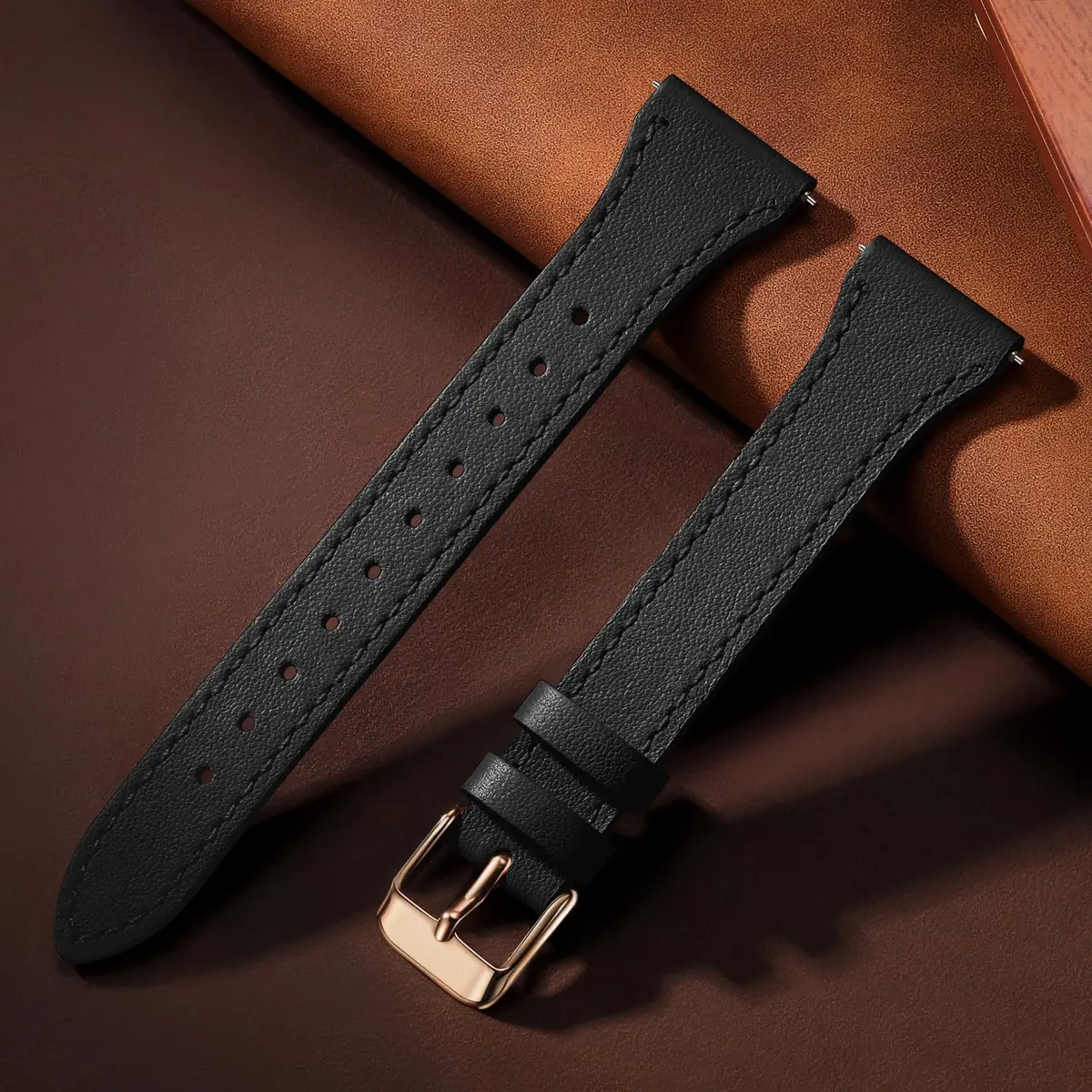 GEAK Slim Leather Band Compatible with Galaxy Watch 7/6/5/4/Active 2 40mm/44mm | Genuine Leather Strap with Quick Release - view 4