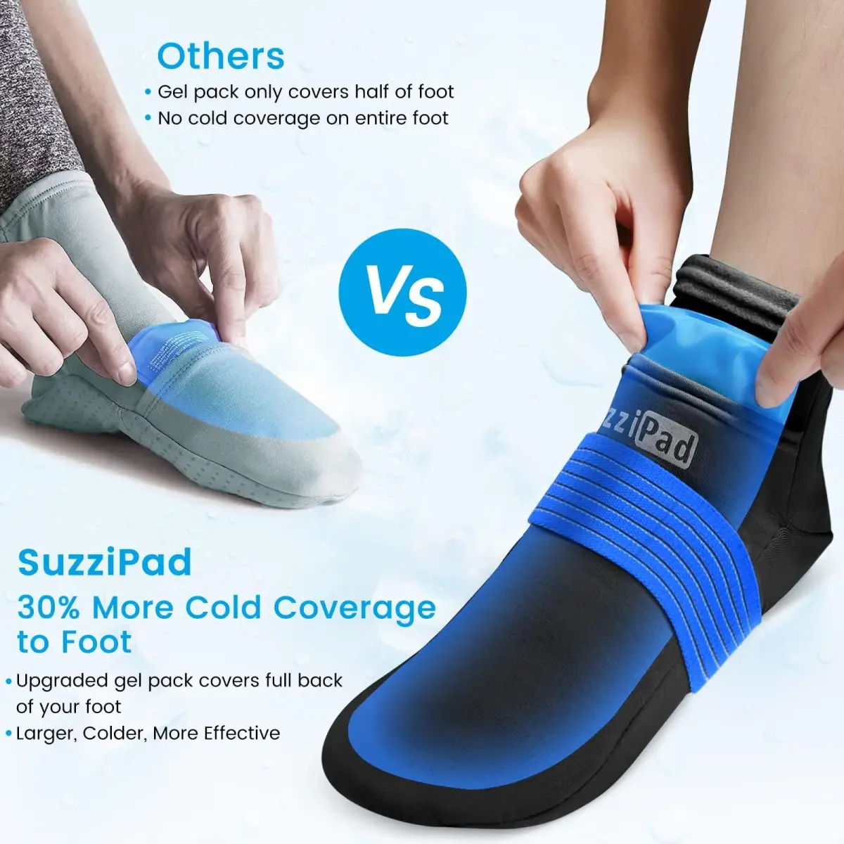 SUZZIPAD Cold Therapy Socks and Gloves XL Black | Dual-Layer Ice Pack Wraps for Chemo, Neuropathy Relief - view 3
