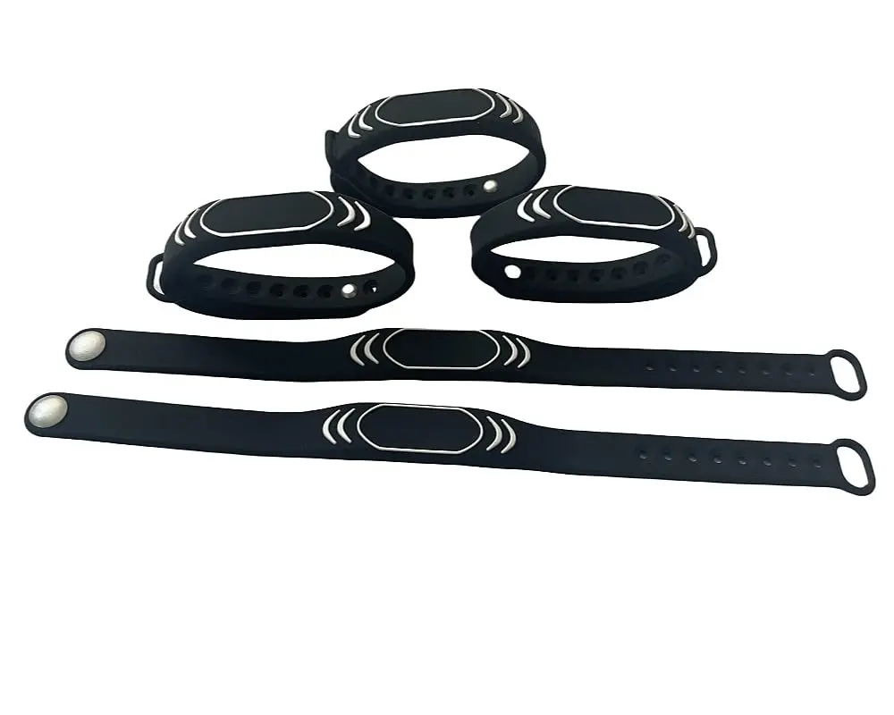 JWFKWNH 5Pcs NFC Wristband Waterproof RFID Access Control Bracelet Black | NFC Tag 13.56MHz - main product image
