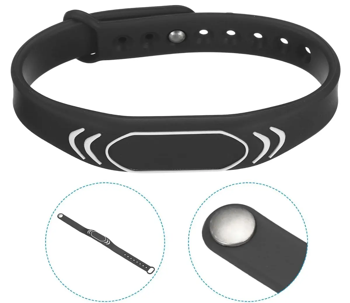 JWFKWNH 5Pcs NFC Wristband Waterproof RFID Access Control Bracelet Black | NFC Tag 13.56MHz - view 3
