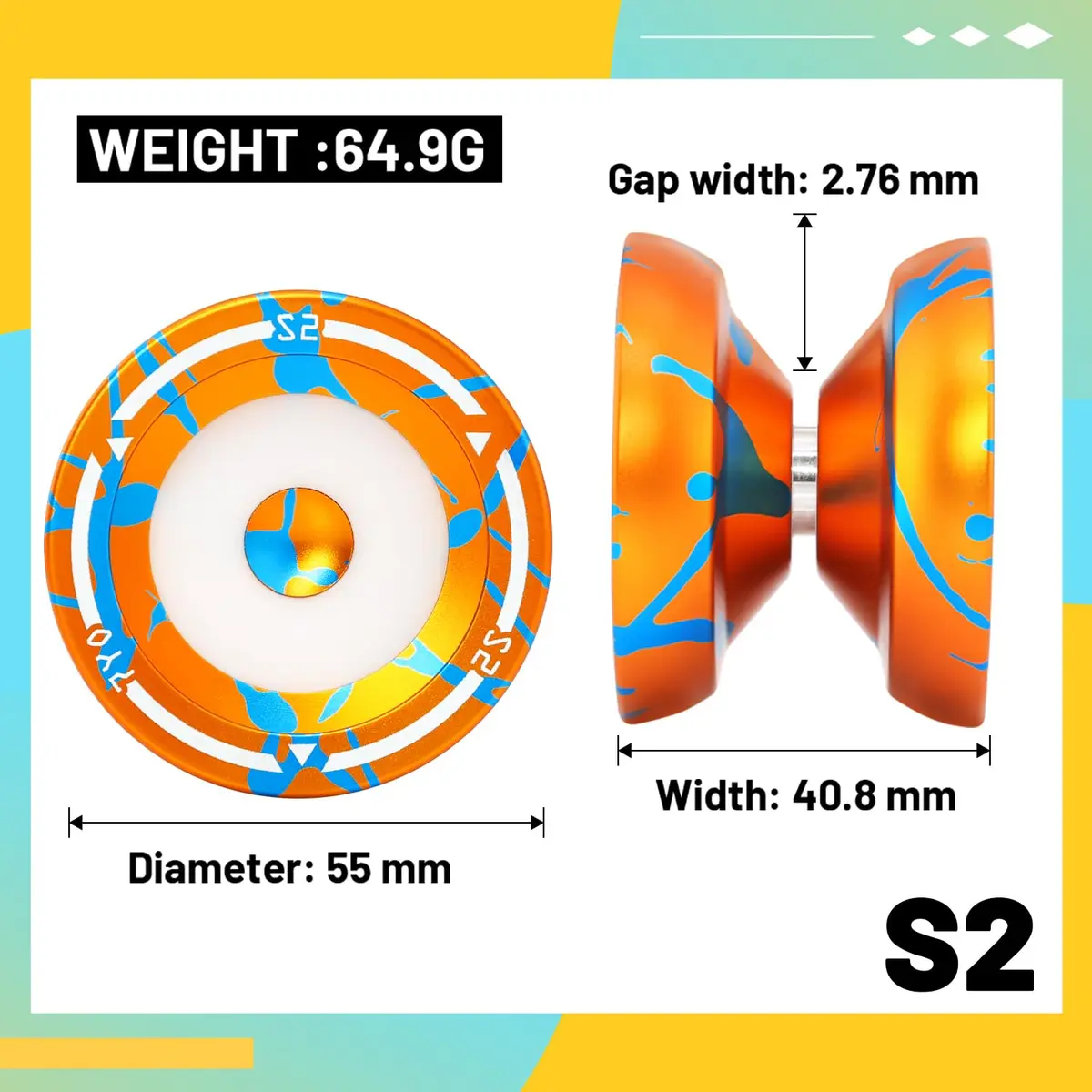 Wabesmanis S2 Dual Function Yoyo for Kids & Adults | Responsive & Unresponsive with Bearing Kits - view 5