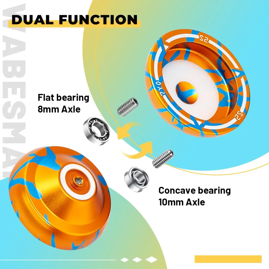 Wabesmanis S2 Dual Function Yoyo for Kids & Adults | Responsive & Unresponsive with Bearing Kits - view 3