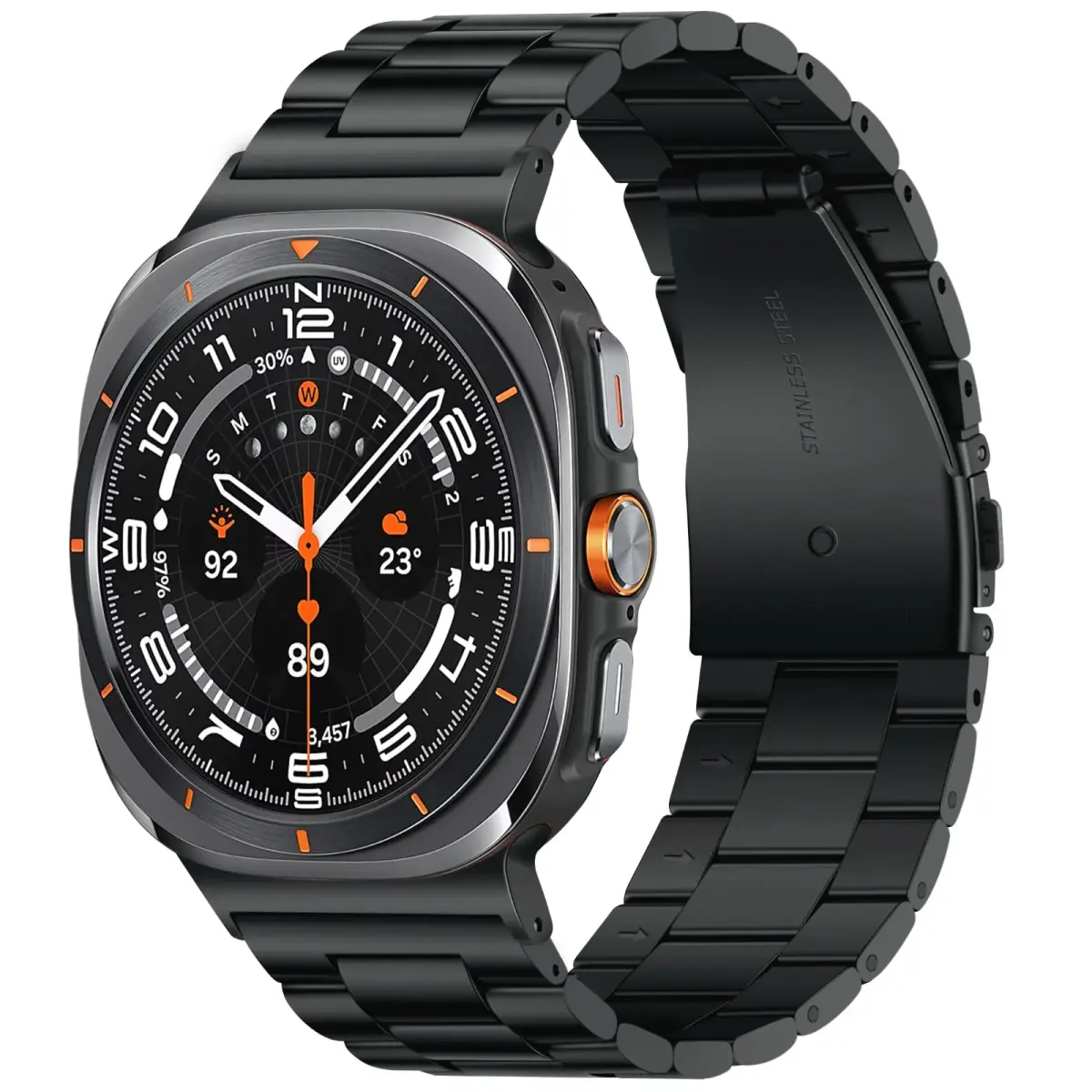 Anlinser No Gap Metal Band Compatible with Samsung Galaxy Watch Ultra 2/1 47mm | Adjustable Stainless Steel Strap - main product image