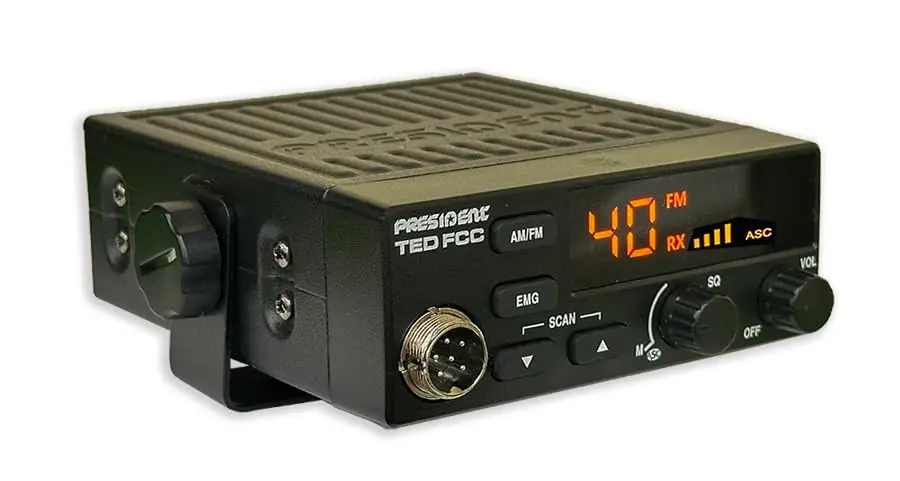 President Ted FCC AM/FM 40 Channel Compact CB Radio | LED Display, Emergency Channels, 13.8V, 4 W, Compact Size - view 9
