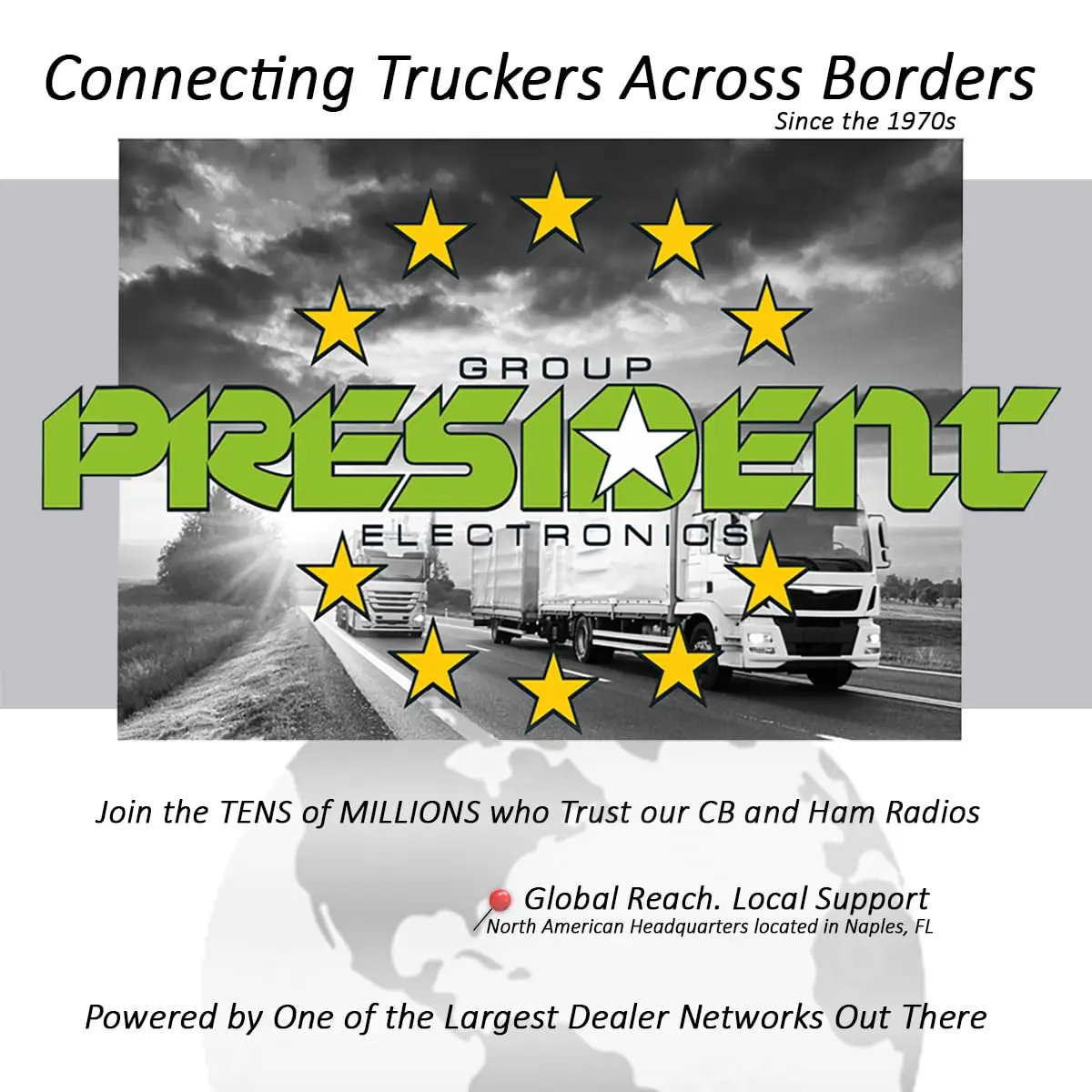 President Ted FCC AM/FM 40 Channel Compact CB Radio | LED Display, Emergency Channels, 13.8V, 4 W, Compact Size - view 4
