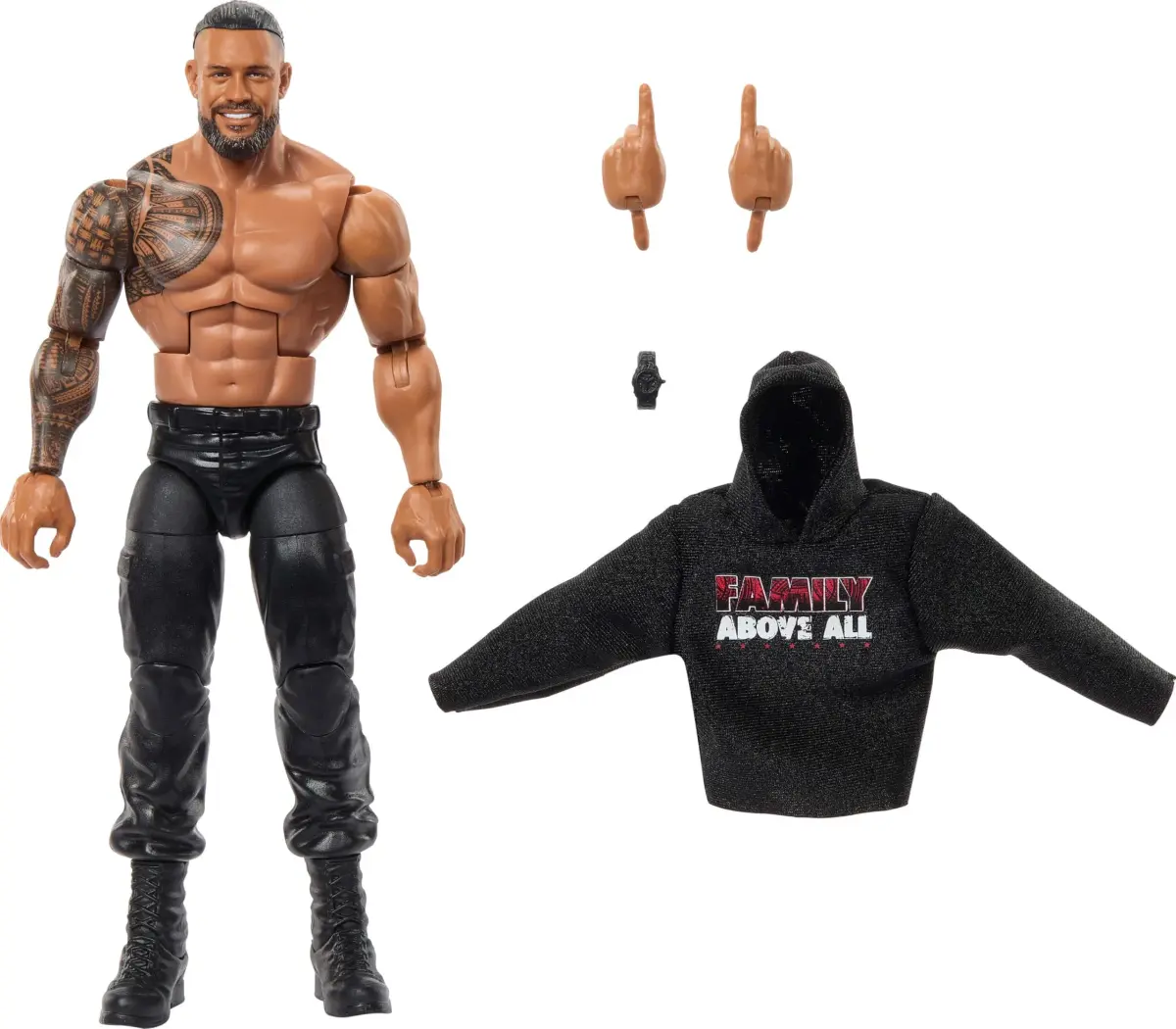 Mattel WWE Elite Roman Reigns Action Figure 6-inch Scale | 25 Articulation Points, TrueFX Face, Swappable Hands - main product image