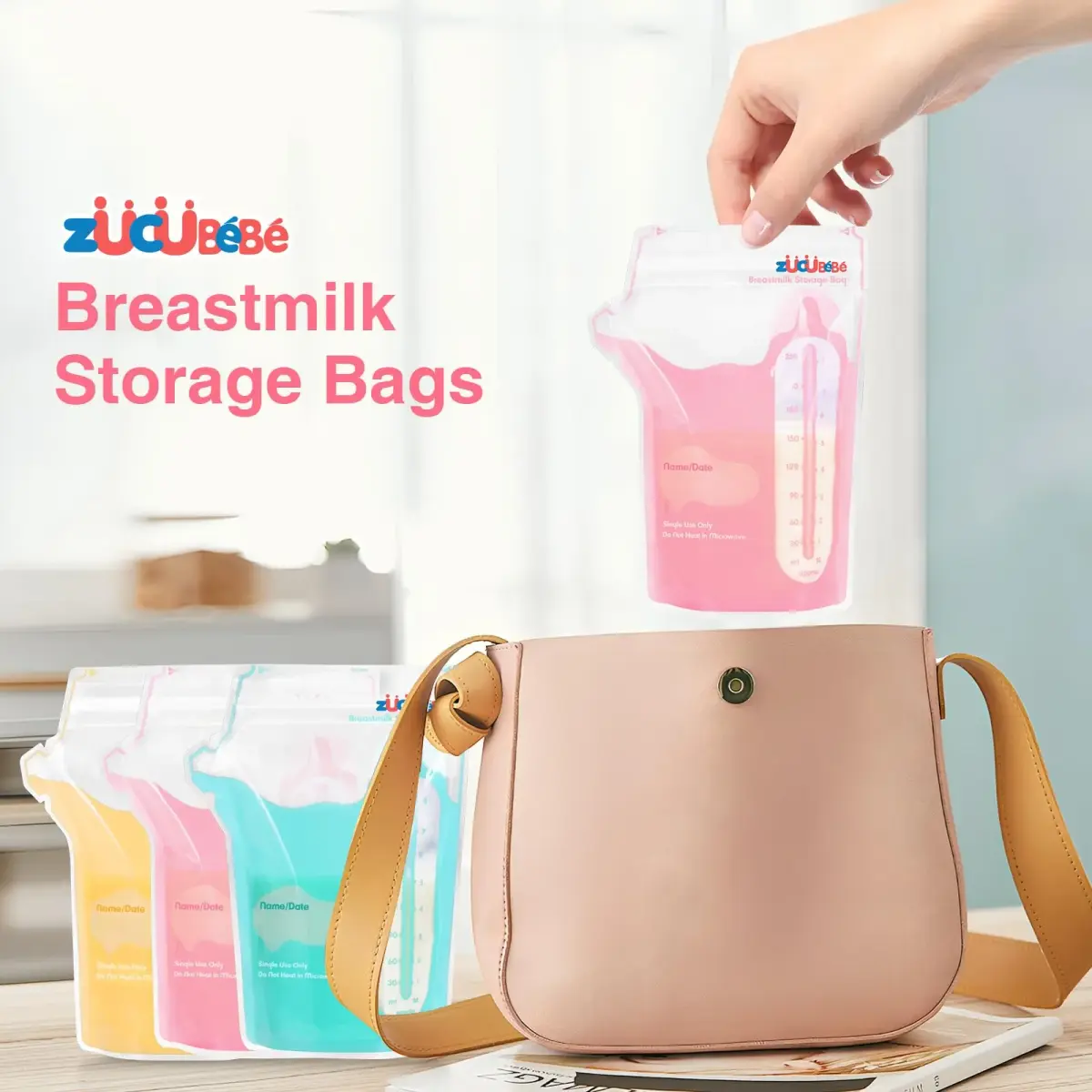 ZÜCÜBéBé Breastmilk Storage Bags 360 Count | 227ml (8oz) BPA-Free, Leakproof, Self-Standing with Pour Spout - view 7