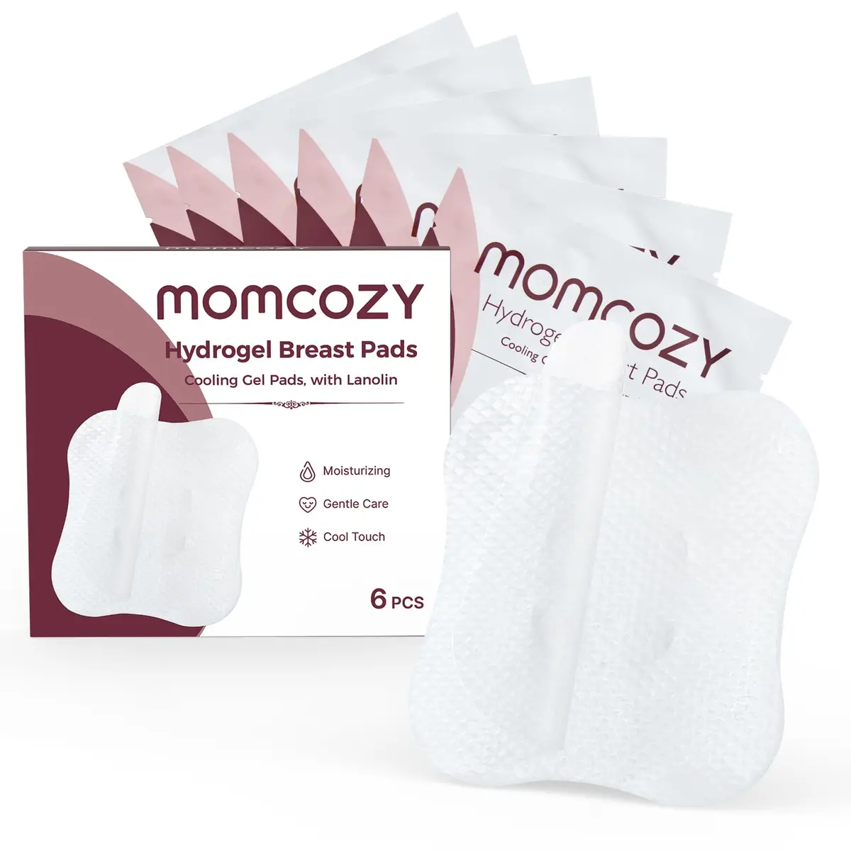 Momcozy Hydrogel Nursing Pads 6pcs | Cooling Relief for Breastfeeding Moms - main product image