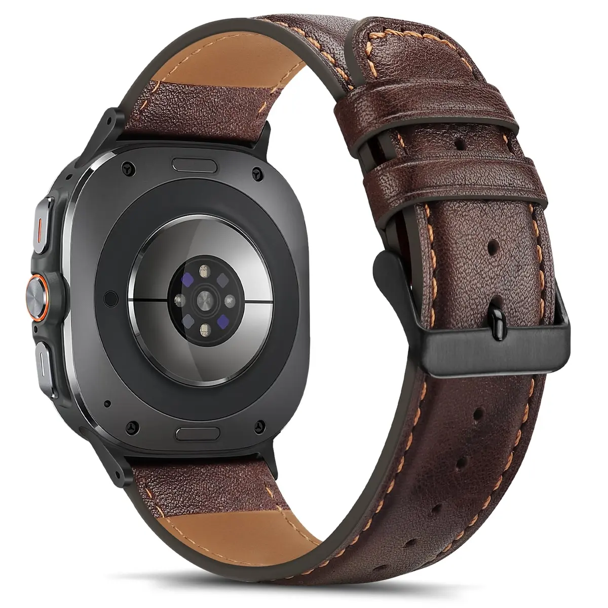 Tasikar Leather Band Compatible with Samsung Galaxy Watch Ultra 2/1 47mm | Genuine Leather Strap with Black Stainless Steel Clasp - view 3