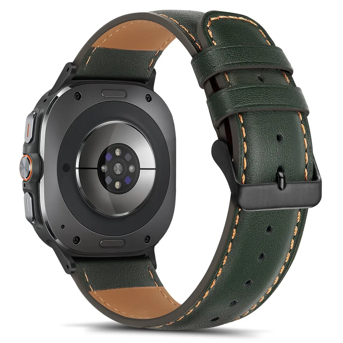 Tasikar Leather Watch Band Compatible with Samsung Galaxy Watch Ultra 2 47mm | Genuine Leather Strap, Green, 43mm Width - view 3