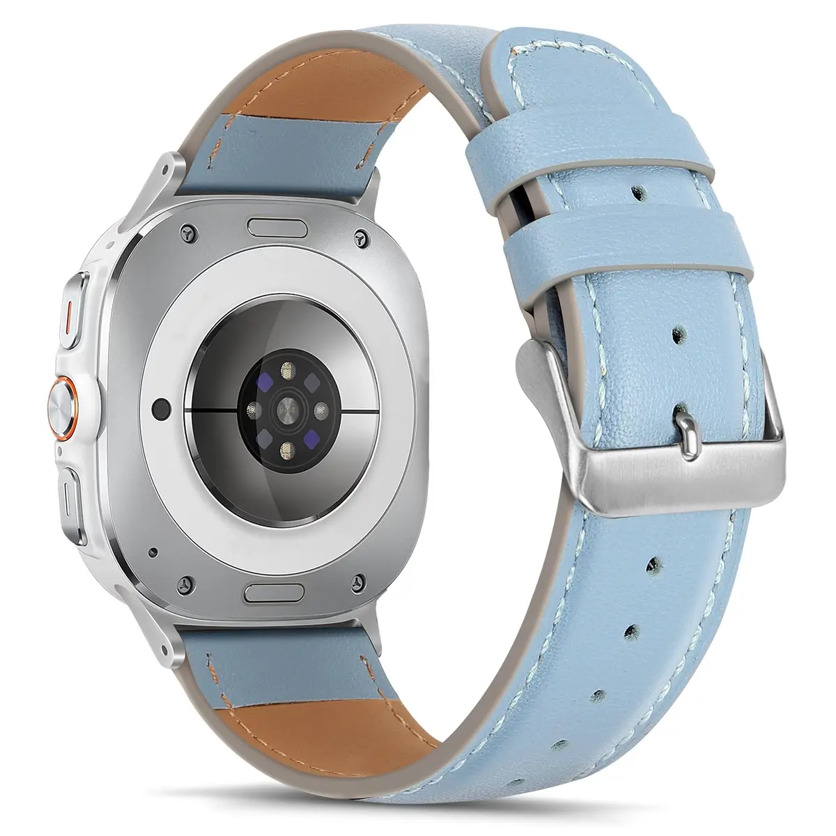 Tasikar Leather Watch Band Compatible with Samsung Galaxy Watch Ultra 47mm | Genuine Leather Strap, Blue - view 3