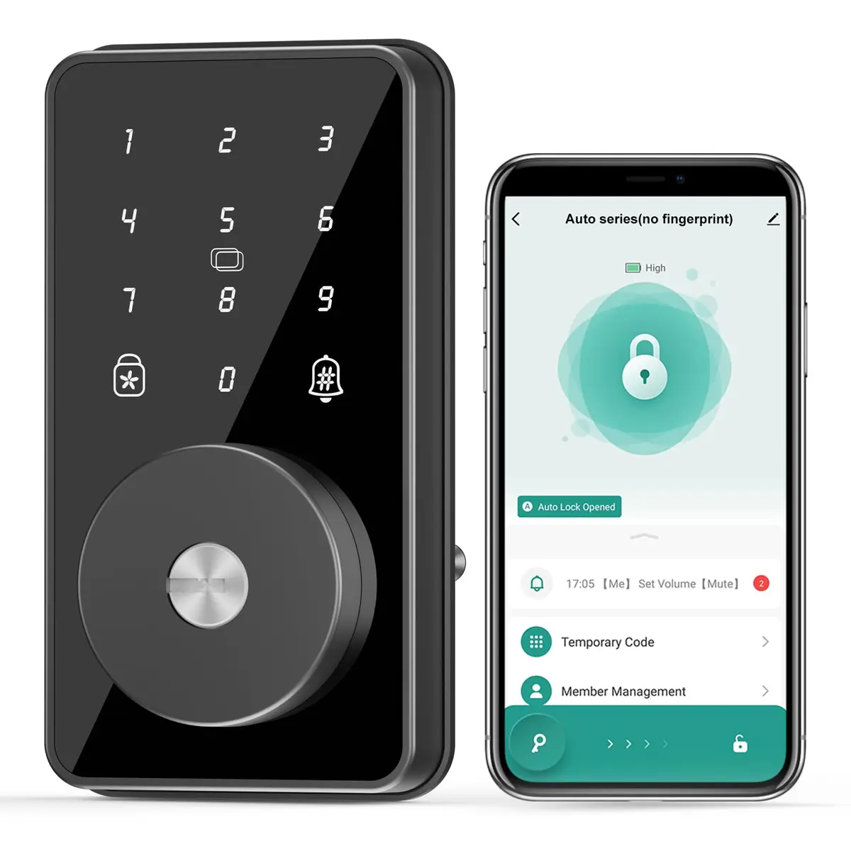 MOUSETRO Smart Lock 4-in-1 Keyless Door Lock | Bluetooth App Control, Deadbolt, Keypad, for Front Door - main product image
