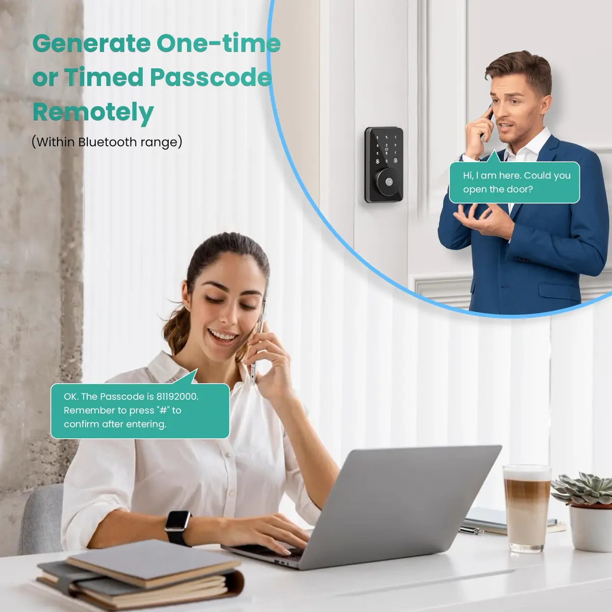MOUSETRO Smart Lock 4-in-1 Keyless Door Lock | Bluetooth App Control, Deadbolt, Keypad, for Front Door - view 5