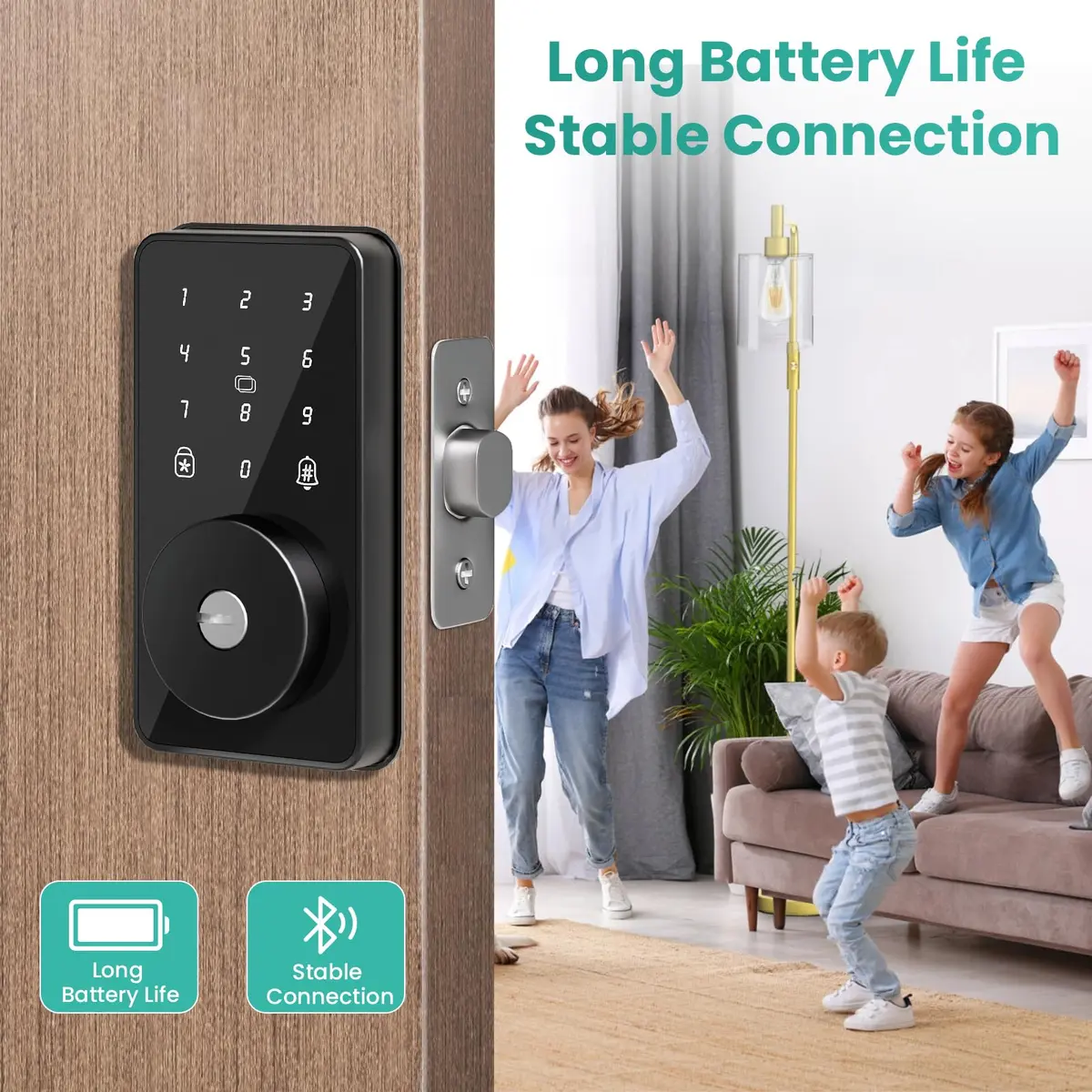 MOUSETRO Smart Lock 4-in-1 Keyless Door Lock | Bluetooth App Control, Deadbolt, Keypad, for Front Door - view 6