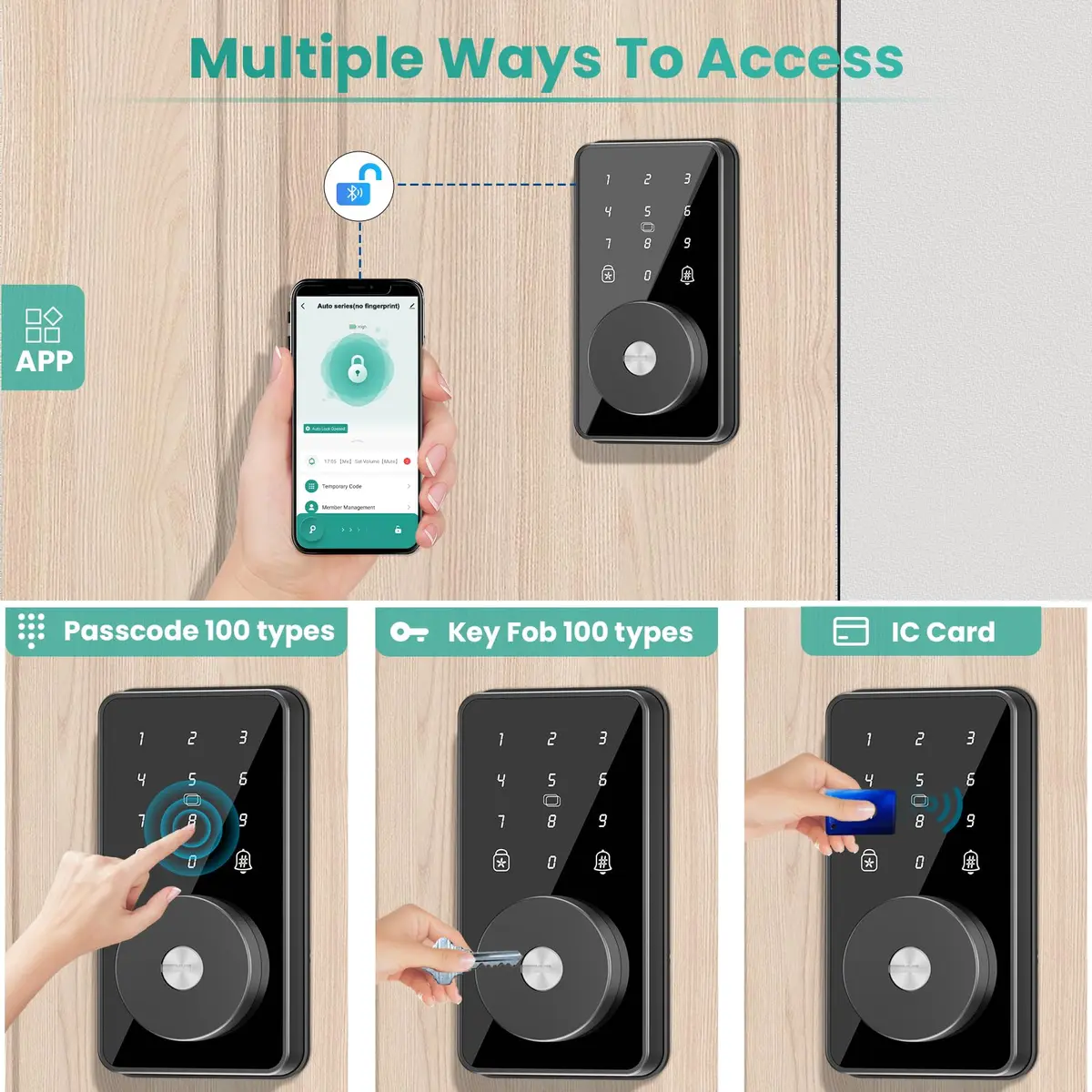 MOUSETRO Smart Lock 4-in-1 Keyless Door Lock | Bluetooth App Control, Deadbolt, Keypad, for Front Door - view 2