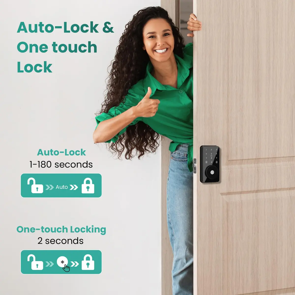 MOUSETRO Smart Lock 4-in-1 Keyless Door Lock | Bluetooth App Control, Deadbolt, Keypad, for Front Door - view 4