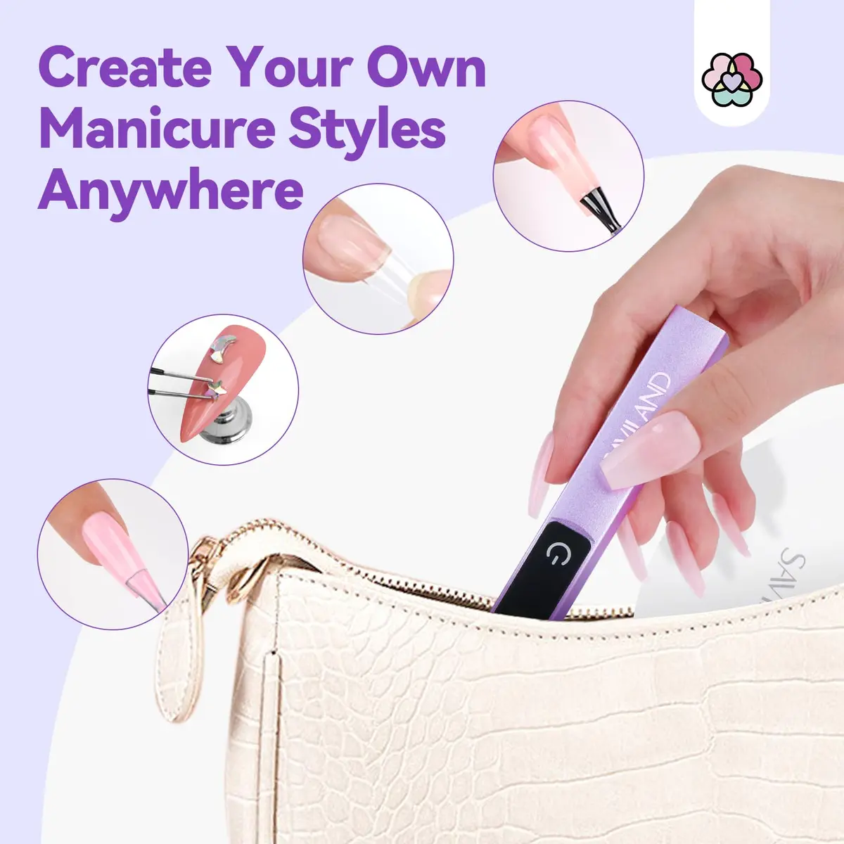 SAVILAND Handheld UV Nail Lamp 12W Purple | 10S Flash Cure for Gel Polish - view 7