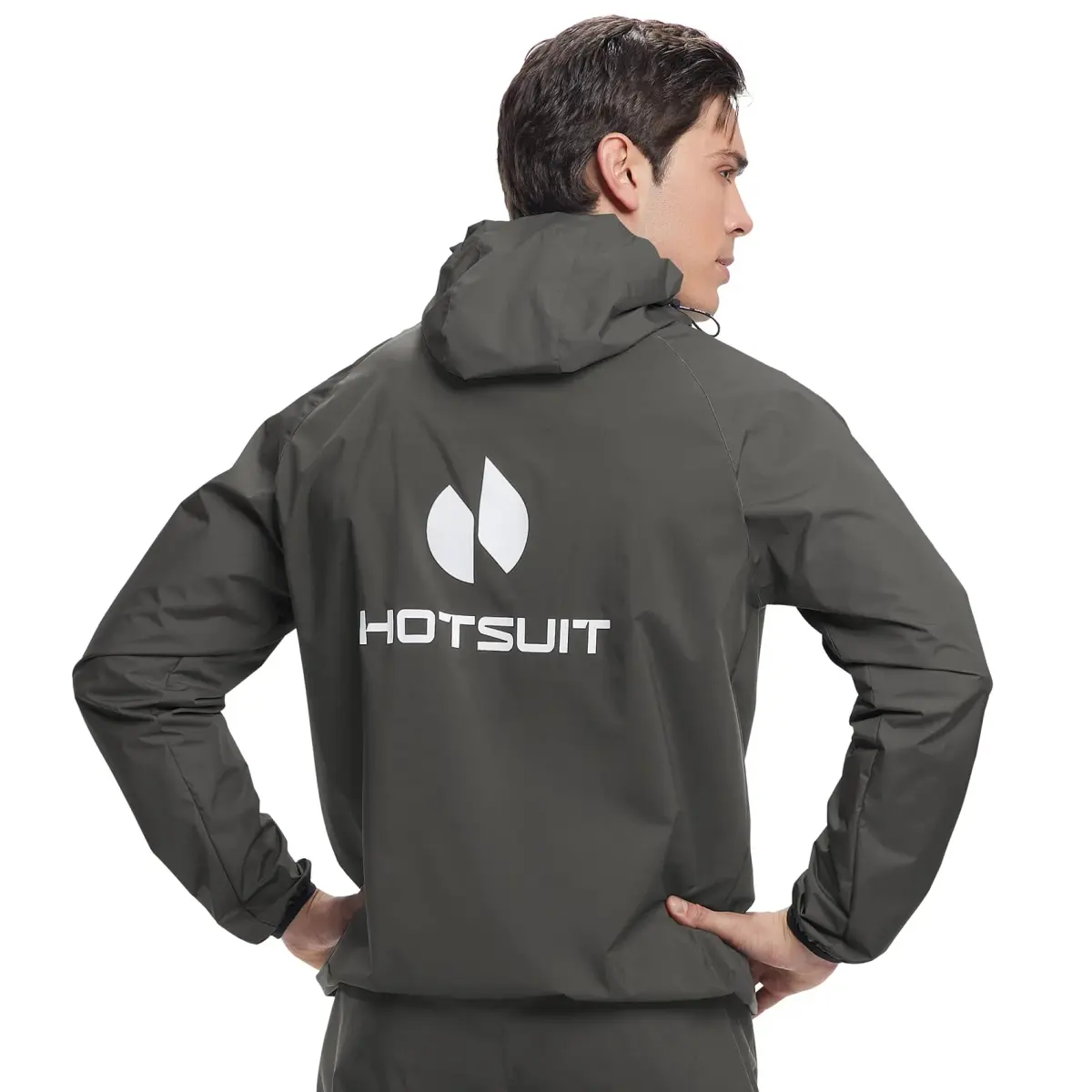 HOTSUIT Men's B. Dark Gray Sauna Workout Jacket - Sweat 5x More, Size Small - view 4