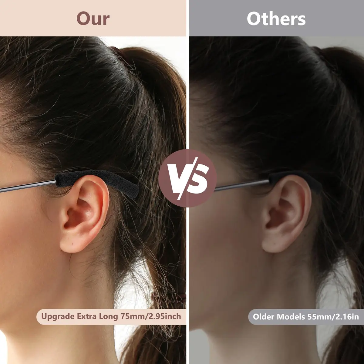 Sightor Soft Glasses Ear Cushion 3Pairs | Anti-Slip Cotton Eyewear Grippers for Long Wear - view 5