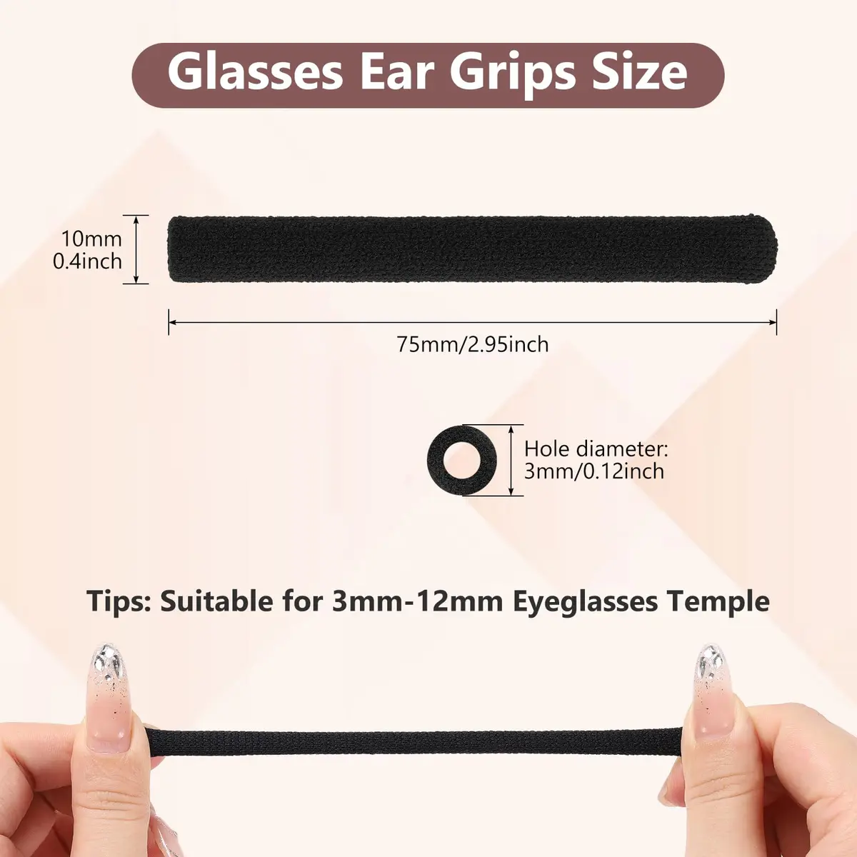 Sightor Soft Glasses Ear Cushion 3Pairs | Anti-Slip Cotton Eyewear Grippers for Long Wear - view 2