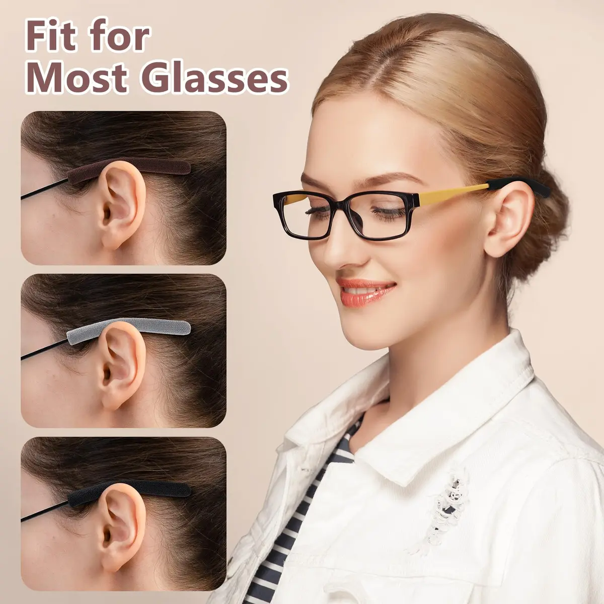 Sightor Soft Glasses Ear Cushion 3Pairs | Anti-Slip Cotton Eyewear Grippers for Long Wear - view 4