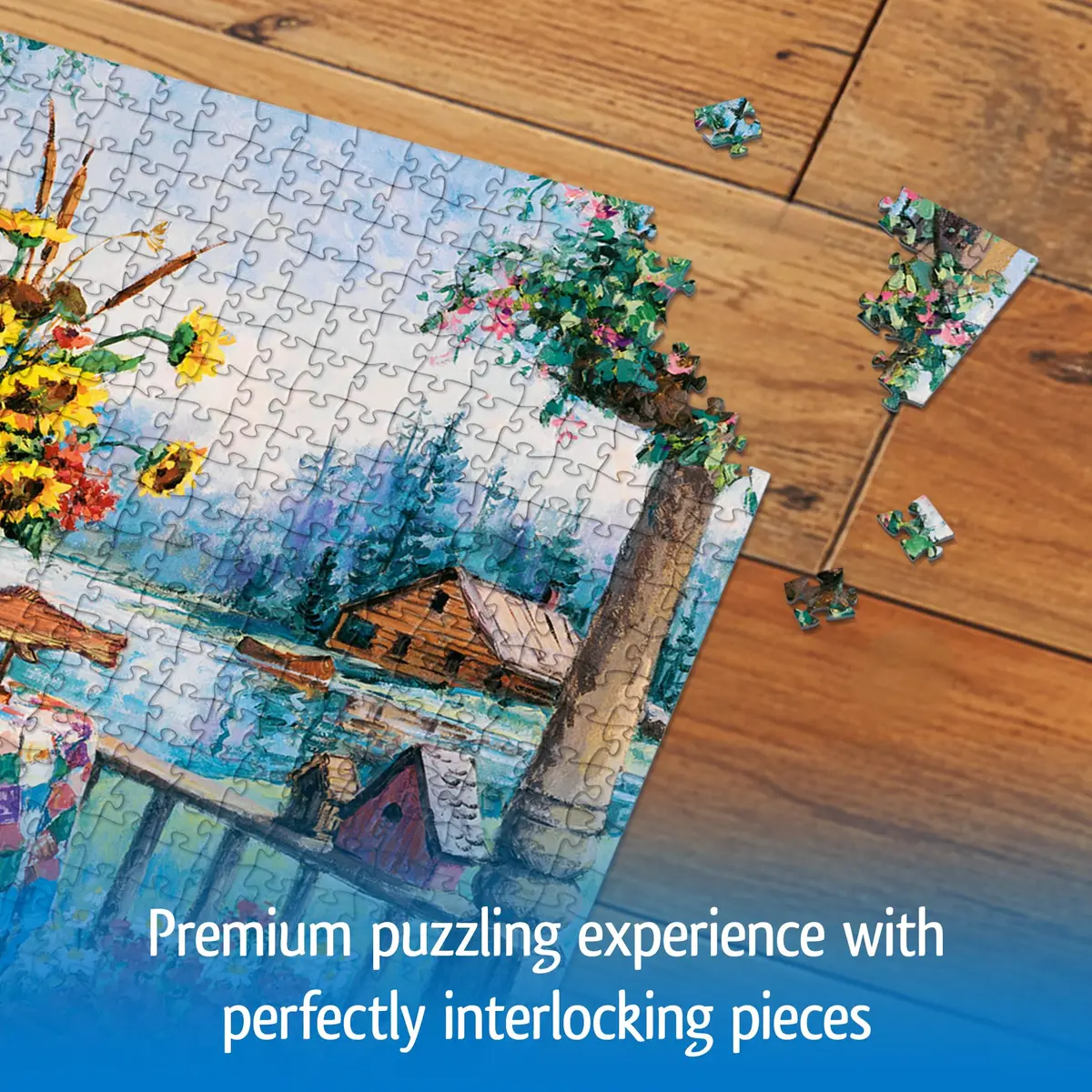 Wonder Forge Country Hideaway 1000 Piece Jigsaw Puzzle for Adults | Scenic Lakeside Scene, FSC-Certified, 27 x 20 inches - view 5