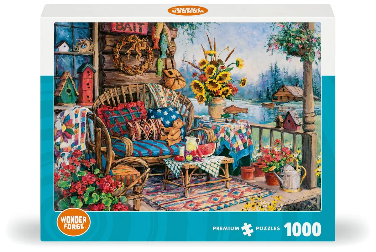 Wonder Forge Country Hideaway 1000 Piece Jigsaw Puzzle for Adults | Scenic Lakeside Scene, FSC-Certified, 27 x 20 inches - view 2