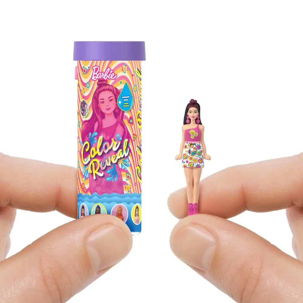 Barbie Mini Barbie Land 5-Pack Pop Reveal Dolls, 1.5-inch Mini Doll with Surprise Reveal & Sensory Play Piece (Styles May Vary) - view 8
