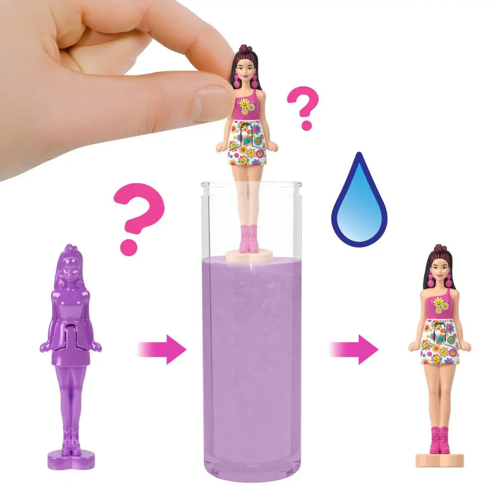 Barbie Mini Barbie Land 5-Pack Pop Reveal Dolls, 1.5-inch Mini Doll with Surprise Reveal & Sensory Play Piece (Styles May Vary) - view 3