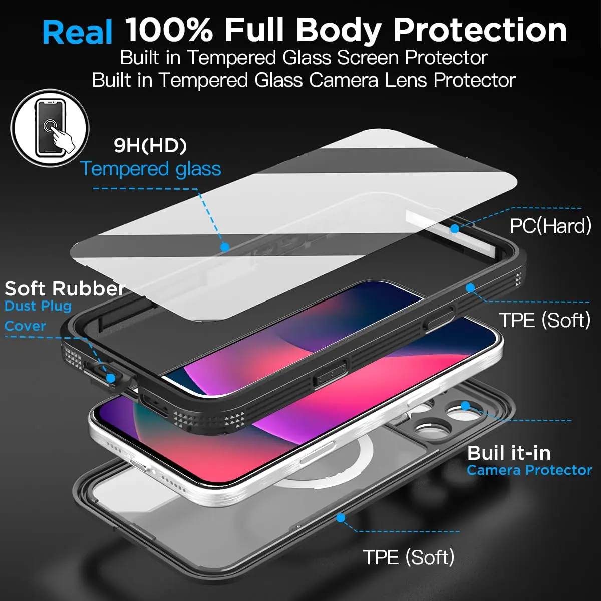 AICase Waterproof Case for iPhone 16 Pro Max 6.9-inch | IP68 Certified MagSafe Compatible - view 6